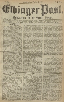 Elbinger Post, Nr. 96, Dienstag 27 April 1875, 2 Jh