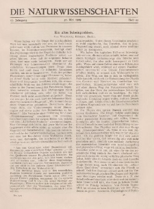Die Naturwissenschaften. Wochenschrift..., 17. Jg. 1929, 31. Mai, Heft 22.