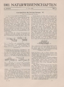 Die Naturwissenschaften. Wochenschrift..., 17. Jg. 1929, 7. Juni, Heft 23.