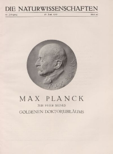 Die Naturwissenschaften. Wochenschrift..., 17. Jg. 1929, 28. Juni, Heft 26.