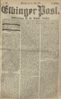 Elbinger Post, Nr. 97, Mittwoch 28 April 1875, 2 Jh