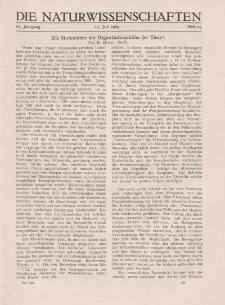 Die Naturwissenschaften. Wochenschrift..., 17. Jg. 1929, 19. Juli, Heft 29.