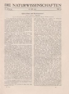 Die Naturwissenschaften. Wochenschrift..., 17. Jg. 1929, 26. Juli, Heft 30.