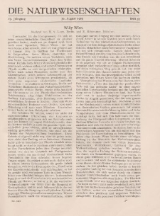 Die Naturwissenschaften. Wochenschrift..., 17. Jg. 1929, 30. August, Heft 35.