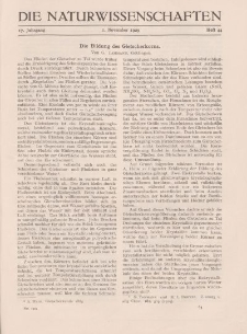 Die Naturwissenschaften. Wochenschrift..., 17. Jg. 1929, 1. November, Heft 44.