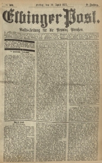 Elbinger Post, Nr. 99, Freitag 30 April 1875, 2 Jh