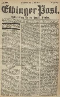 Elbinger Post, Nr. 100, Sonnabend 1 Mail 1875, 2 Jh