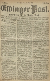 Elbinger Post, Nr. 104, Donnerstag 6 Mail 1875, 2 Jh