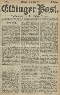 Elbinger Post, Nr. 108, Mittwoch 12 Mail 1875, 2 Jh