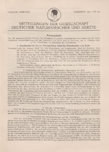 Mitteilungen der Gesellschaft Deutscher Naturforscher und Aerzte, 4. Jg. 1927, Dezember, Nr 3/4.