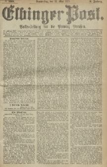 Elbinger Post, Nr. 109, Donnerstag 13 Mail 1875, 2 Jh