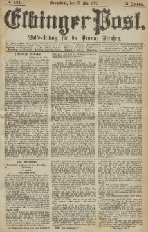Elbinger Post, Nr. 111, Sonnabend 15 Mail 1875, 2 Jh