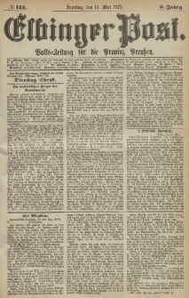 Elbinger Post, Nr. 112, Sonntag 16 Mail 1875, 2 Jh