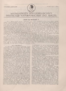 Mitteilungen der Gesellschaft Deutscher Naturforscher und Aerzte, 2. Jg. 1925, April, Nr 3.