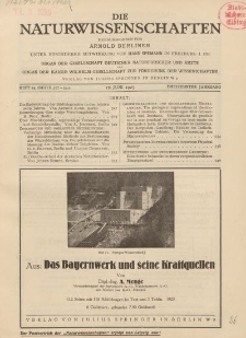 Die Naturwissenschaften. Wochenschrift..., 13. Jg. 1925, 12. Juni, Heft 24.