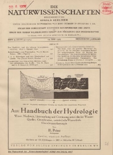 Die Naturwissenschaften. Wochenschrift..., 13. Jg. 1925, 19. Juni, Heft 25.