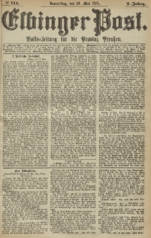 Elbinger Post, Nr. 114, Donnerstag 20 Mail 1875, 2 Jh