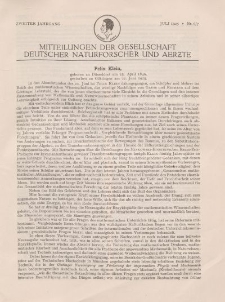 Mitteilungen der Gesellschaft Deutscher Naturforscher und Aerzte, 2. Jg. 1925, Juli, Nr 6/7.