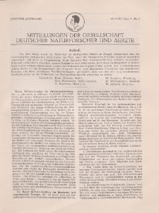 Mitteilungen der Gesellschaft Deutscher Naturforscher und Aerzte, 2. Jg. 1925, August, Nr 8.