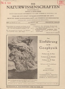 Die Naturwissenschaften. Wochenschrift..., 13. Jg. 1925, 28. August, Heft 35.