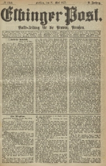 Elbinger Post, Nr. 115, Freitag 21 Mail 1875, 2 Jh