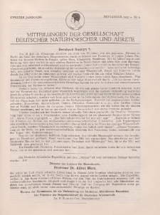 Mitteilungen der Gesellschaft Deutscher Naturforscher und Aerzte, 2. Jg. 1925, September, Nr 9.