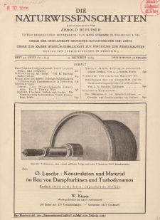 Die Naturwissenschaften. Wochenschrift..., 13. Jg. 1925, 2. Oktober, Heft 40.