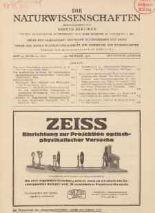 Die Naturwissenschaften. Wochenschrift..., 13. Jg. 1925, 16. Oktober, Heft 42.