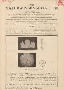 Die Naturwissenschaften. Wochenschrift..., 13. Jg. 1925, 6. November, Heft 45.