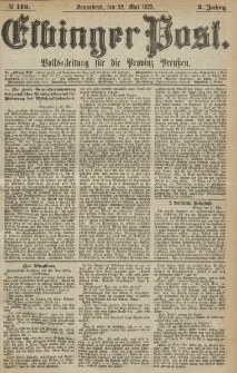Elbinger Post, Nr. 116, Sonnabend 22 Mail 1875, 2 Jh