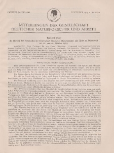 Mitteilungen der Gesellschaft Deutscher Naturforscher und Aerzte, 2. Jg. 1925, Dezember, Nr 10-12.