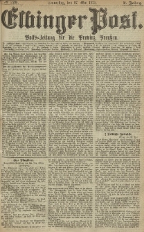 Elbinger Post, Nr. 120, Donnerstag 27 Mail 1875, 2 Jh