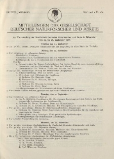 Mitteilungen der Gesellschaft Deutscher Naturforscher und Aerzte, 3. Jg. 1926, Mai, Nr 2/3.