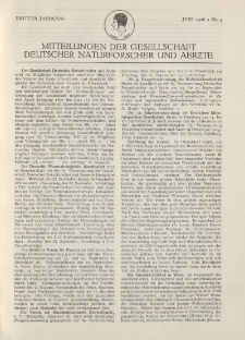 Mitteilungen der Gesellschaft Deutscher Naturforscher und Aerzte, 3. Jg. 1926, Juni, Nr 4.