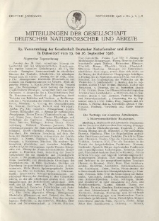 Mitteilungen der Gesellschaft Deutscher Naturforscher und Aerzte, 3. Jg. 1926, September, Nr 5-8.