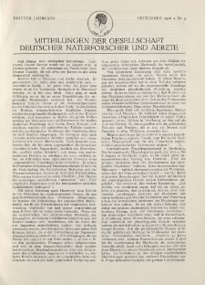 Mitteilungen der Gesellschaft Deutscher Naturforscher und Aerzte, 3. Jg. 1926, September, Nr 9.
