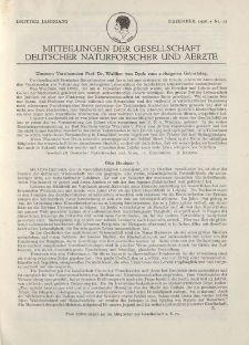 Mitteilungen der Gesellschaft Deutscher Naturforscher und Aerzte, 3. Jg. 1926, Dezember, Nr 12.