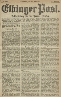 Elbinger Post, Nr. 122, Sonnabend 29 Mail 1875, 2 Jh