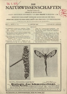 Die Naturwissenschaften. Wochenschrift..., 14. Jg. 1926, 29. Januar, Heft 5.