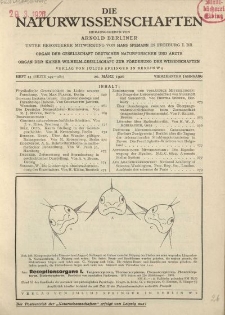 Die Naturwissenschaften. Wochenschrift..., 14. Jg. 1926, 26. März, Heft 13.