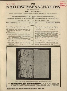 Die Naturwissenschaften. Wochenschrift..., 14. Jg. 1926, 30. Juli, Heft 31.