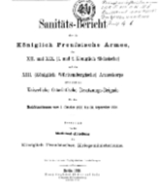Sanitäts-Bericht über die Königlich Preussische Armee, 1903-1904