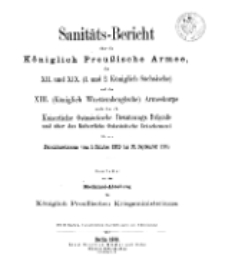 Sanitäts-Bericht über die Königlich Preussische Armee, 1905-1906