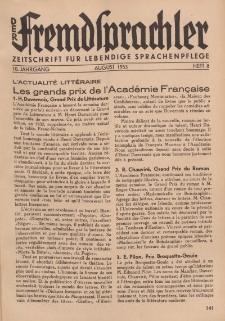 Der Fremdsprachler : Zeitschrift für lebendige Sprachen-Pflege Organ des Deutschen, 10. Jahrgang, August 1933, Heft 8.