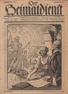 Der Heimatdienst : Mitteilungen der Reichszentrale für Heimatdienst, 7. Jahrgang, 1. Januarheft 1927, Nr 1.