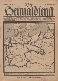 Der Heimatdienst : Mitteilungen der Reichszentrale für Heimatdienst, 7. Jahrgang, 2. Januarheft 1927, Nr 2.