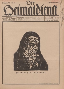 Der Heimatdienst : Mitteilungen der Reichszentrale für Heimatdienst, 7. Jahrgang, 2. Februarheft 1927, Nr 4.