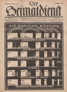 Der Heimatdienst : Mitteilungen der Reichszentrale für Heimatdienst, 7. Jahrgang, 1. Julilheft 1927, Nr 13.