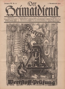 Der Heimatdienst : Mitteilungen der Reichszentrale für Heimatdienst, 7. Jahrgang, 1. Novemberheft 1927, Nr 21.