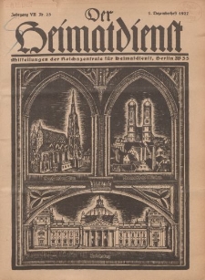Der Heimatdienst : Mitteilungen der Reichszentrale für Heimatdienst, 7. Jahrgang, 1. Dezemberheft 1927, Nr 23.